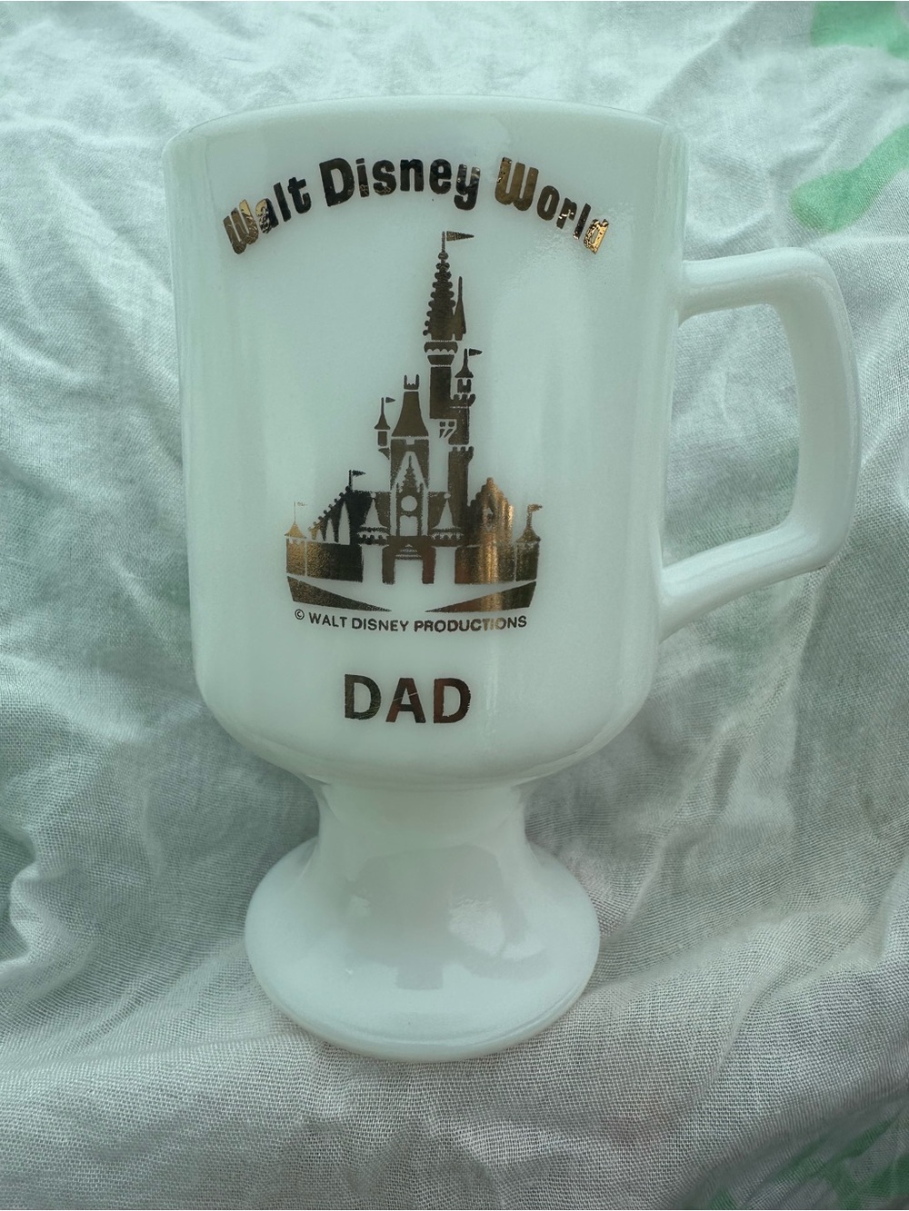 Disney’s Walt Disney World Dad white milk glass coffee mug 1 unit